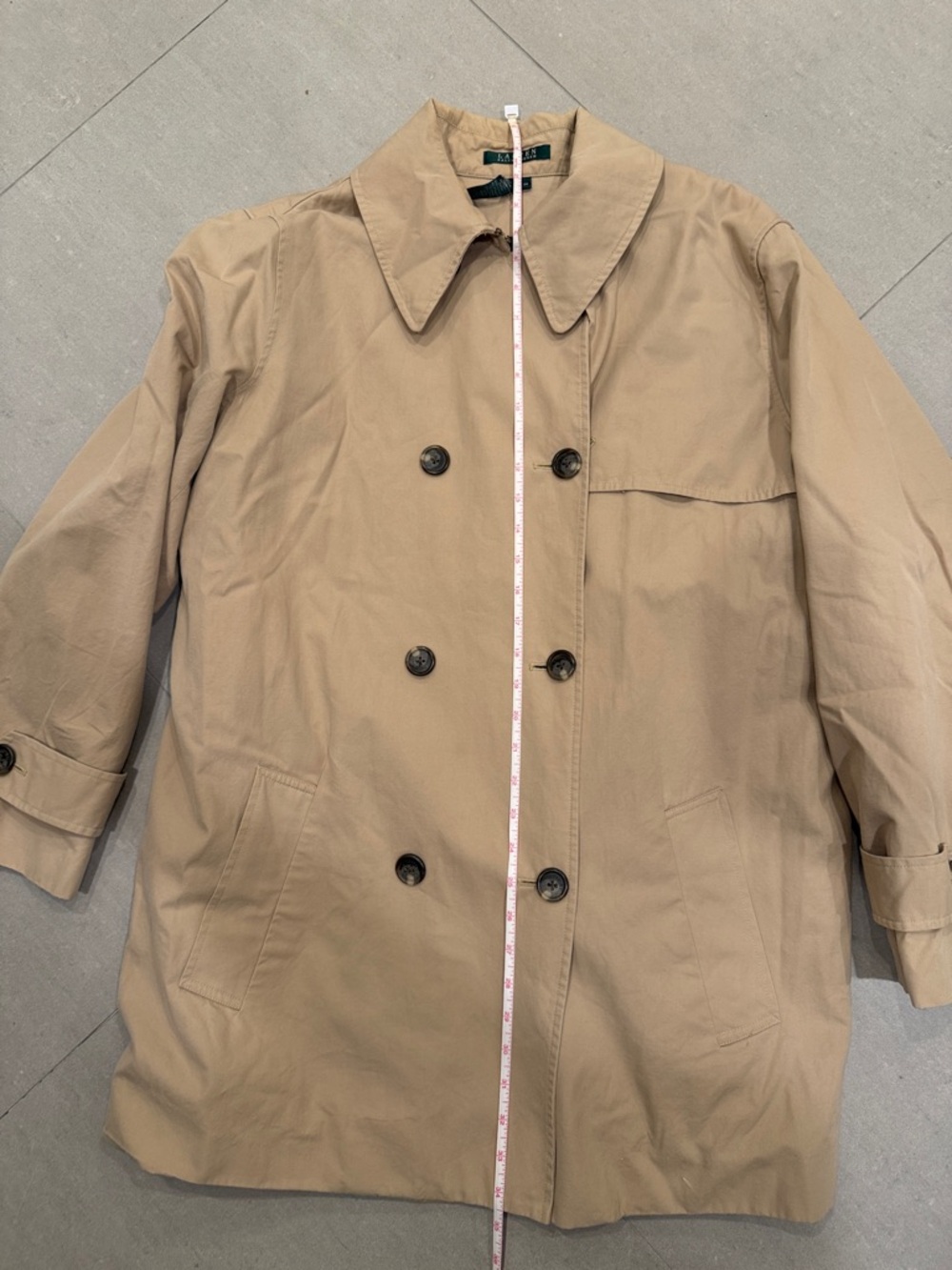 Ralph Lauren Beige Double-Breasted Trench Coat - Picture 10 of 11